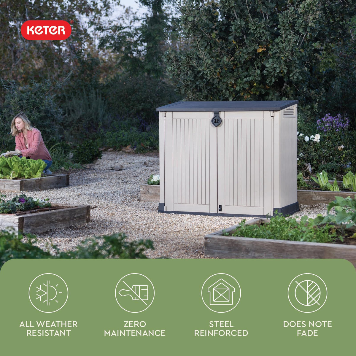 Keter Store-It-Out MIDI durable resin construction withstands weather year-round
