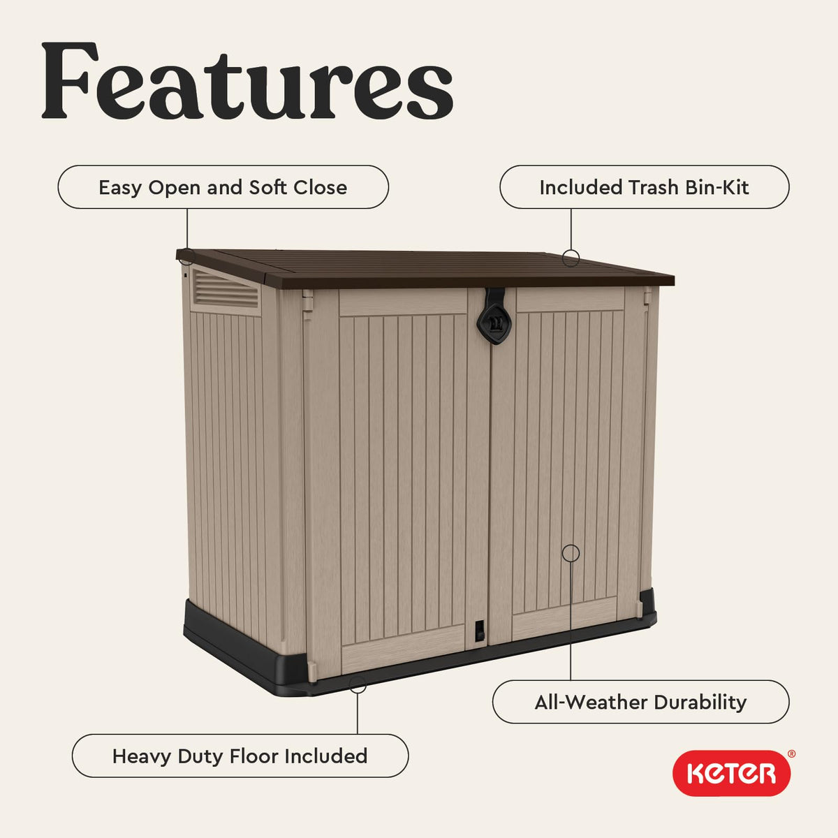 Keter Store-It-Out MIDI lockable panel for secure outdoor storage