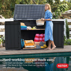 Keter Store-It-Out Prime durable floor panel keeps belongings dry and stable.