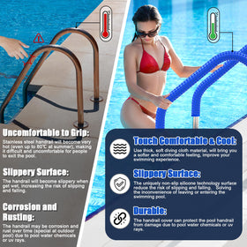 KETNET zipper pool handrail cover close-up showcasing anti-slip surface
