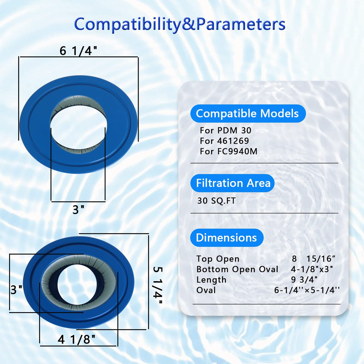Ketofa PDM30 spa filter oval fabric is washable for long-term use.