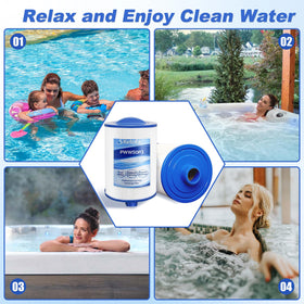 Ketofa PWW50P3 filter dimension label provides quick sizing reference for spa upkeep.