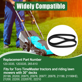 Ketofa TurfMaster 30-inch belt installation for walk-behind mowers.