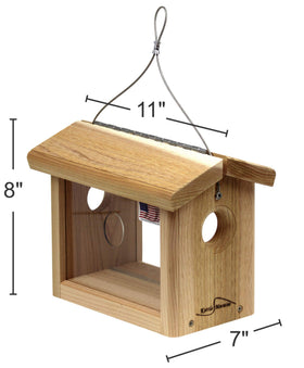 Kettle Moraine Bluebird Feeder Plexi window view aids mealworm visibility.