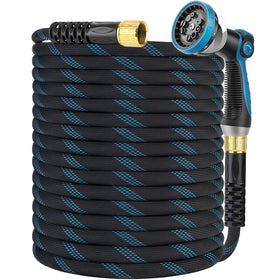 KETTOYA non-expanding garden hose 50ft showing easy handling for watering tasks.