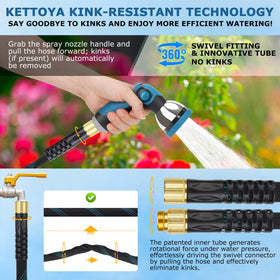 KETTOYA nano PVC inner tube provides flexible, durable watering performance.
