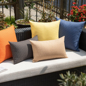 Kevin Textile easy-care fabric in yellow suits tents, caravans, and lounge areas