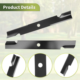 Close-up of cutting edge on Keycci 103-6403 hi-lift blade for Exmark Lazer Z