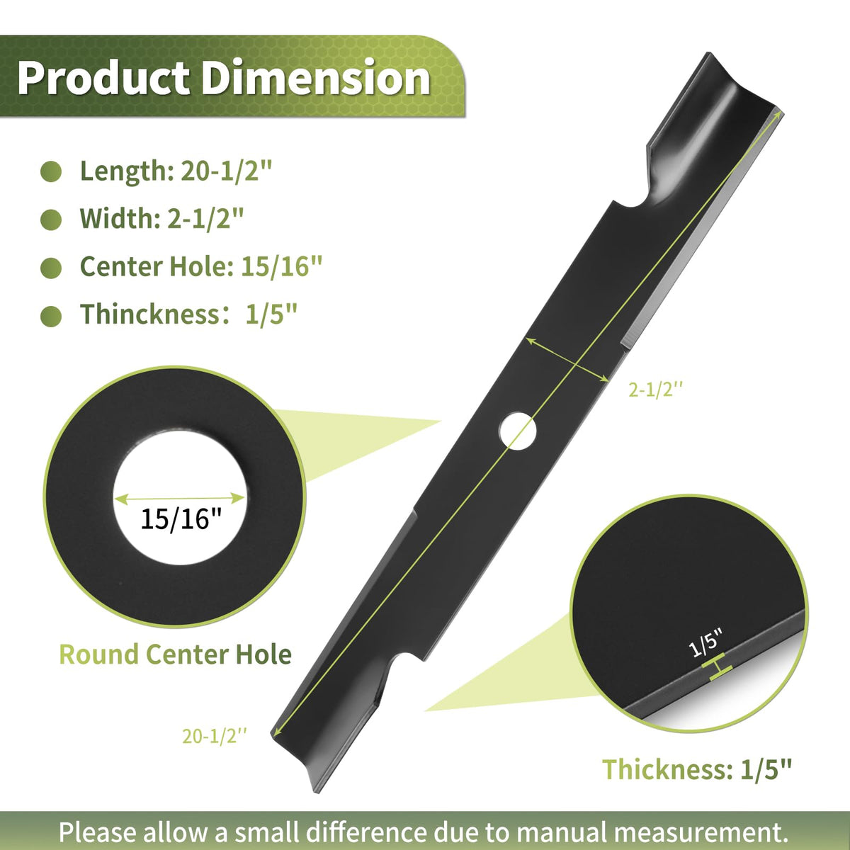 Keycci hi-lift blade for Exmark Lazer Z 60-inch deck, top view
