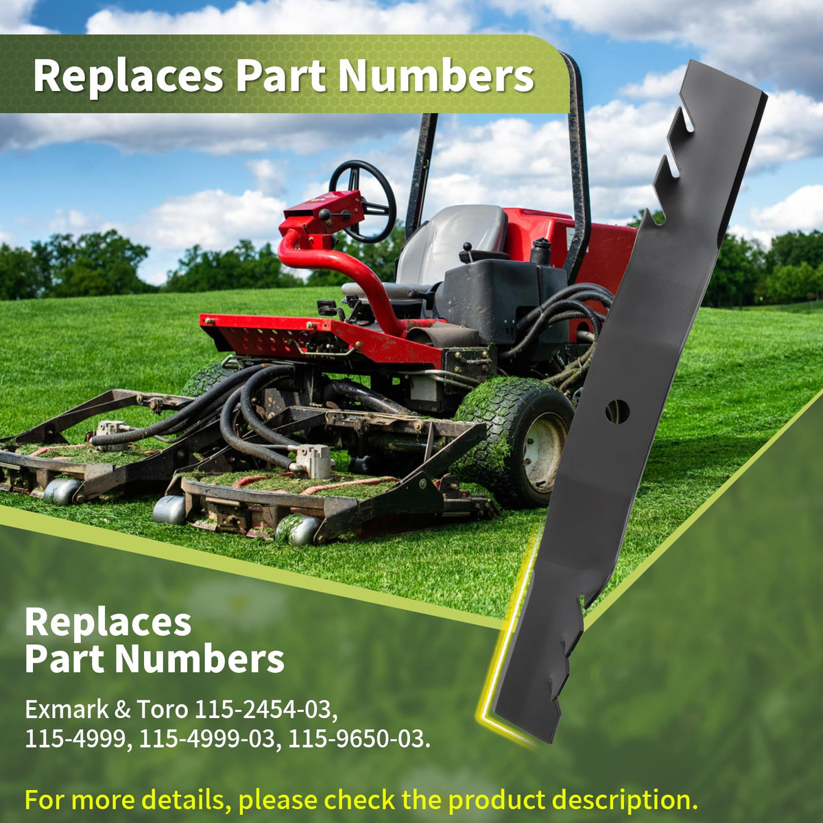 Keycci 3-pack lawn blades for quick, easy swaps