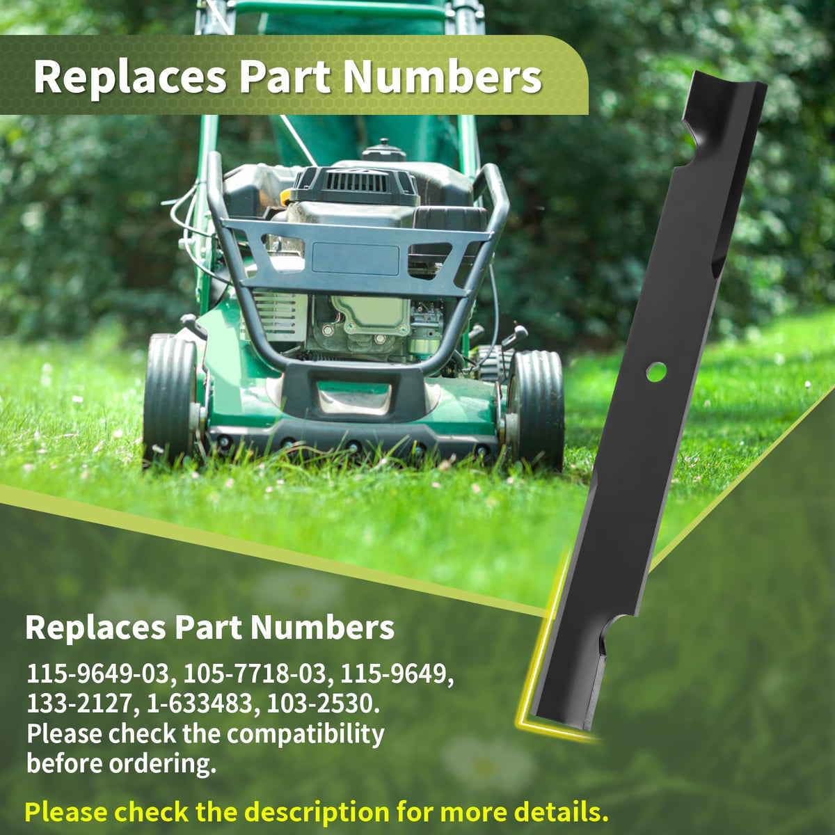 Keycci durable steel blade resists impact with stones for longer life.