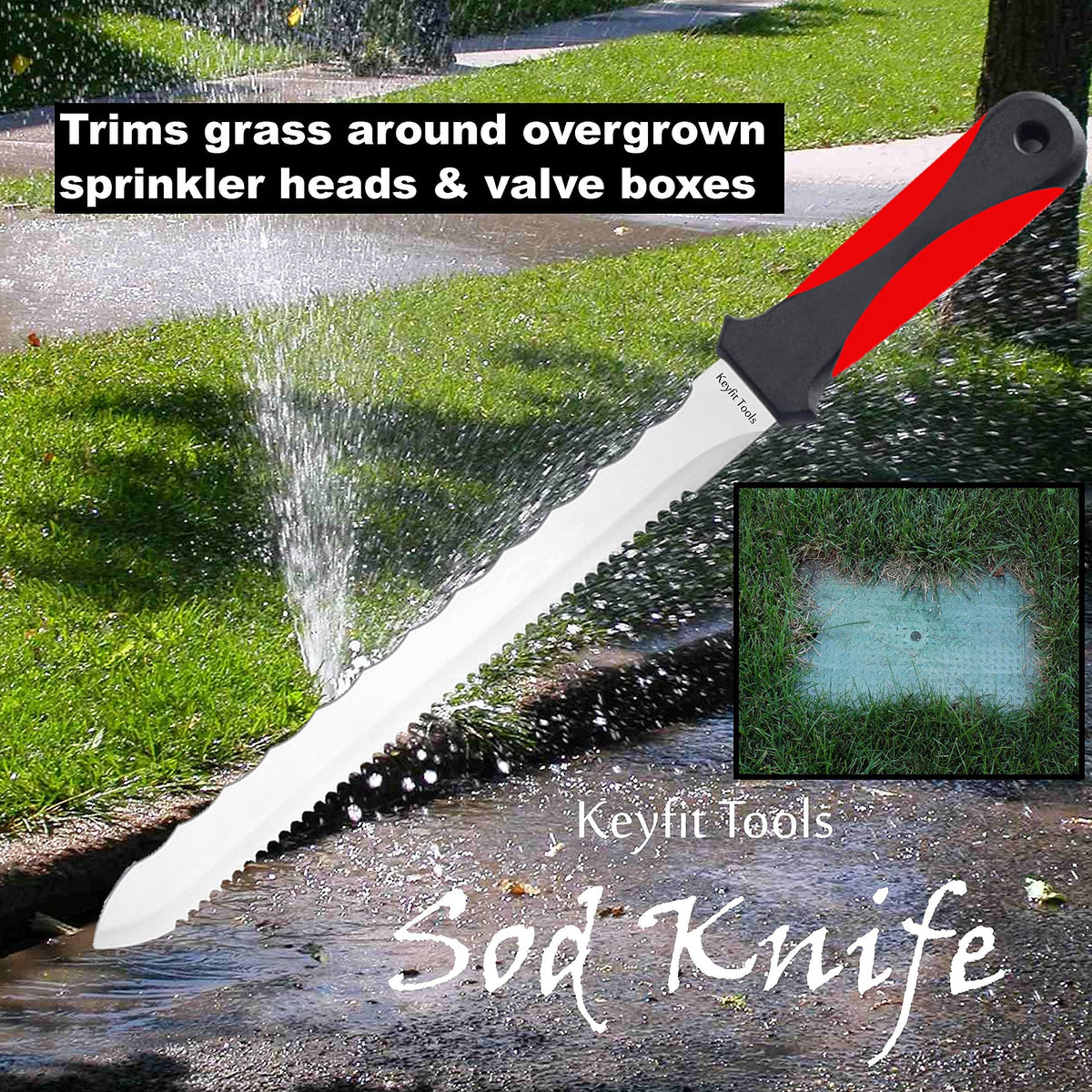 Keyfit Tools nylon sheath included for safe storage of the sod knife.