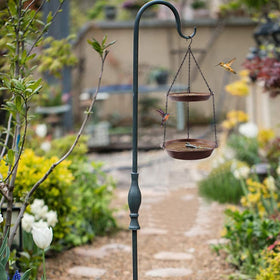 Keygift antique copper bowls on black chain enhance garden decor