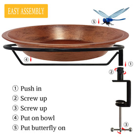 Keygift antique copper deck bird feeder doubles as a water source for birds