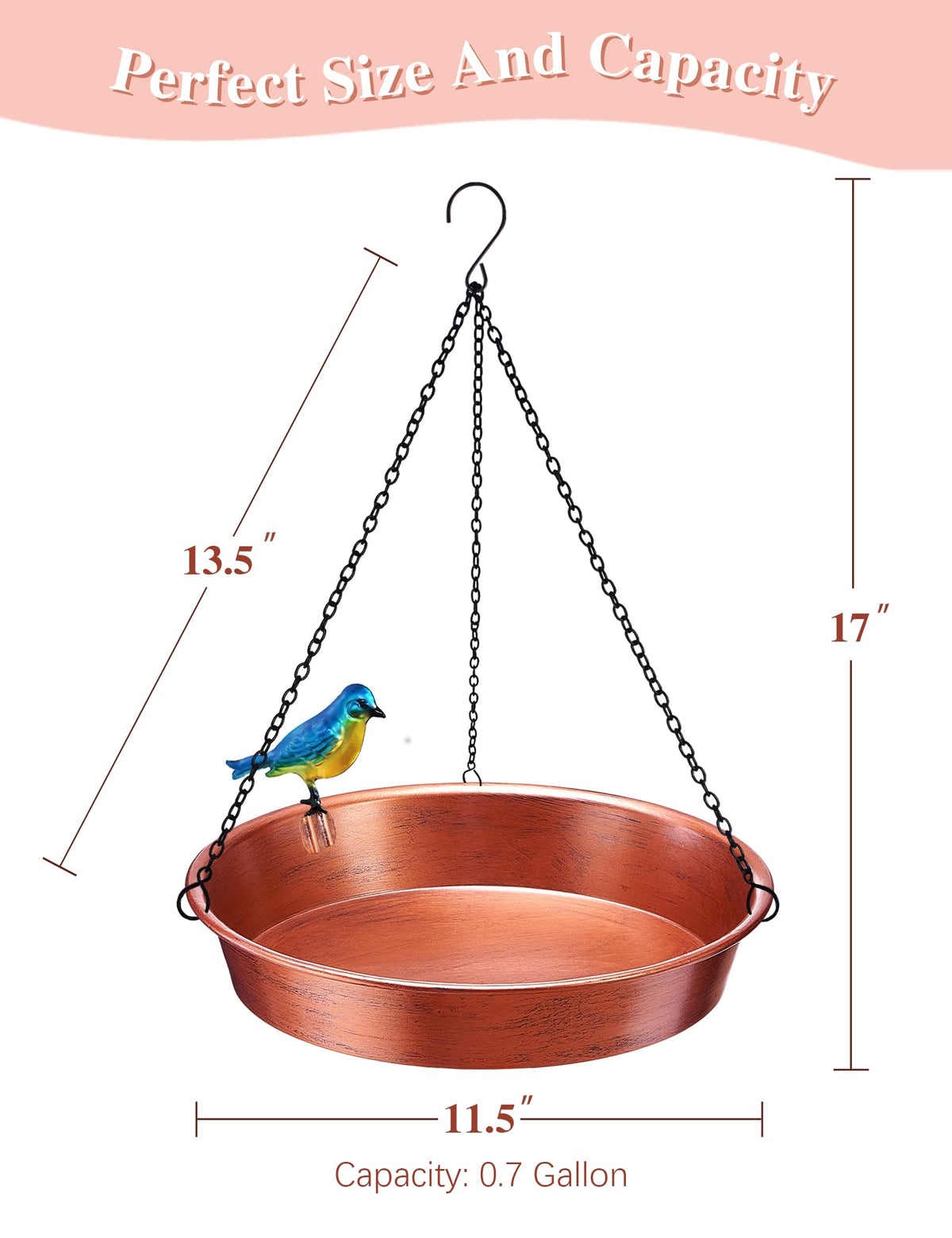 Keygift dual bath and feeder design invites varied visitors.
