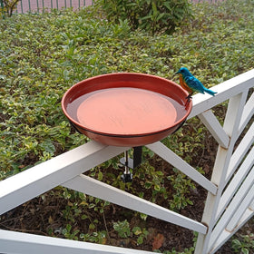 Lightweight but sturdy Keygift bird bath shows an easy-clean removable bowl for quick maintenance.