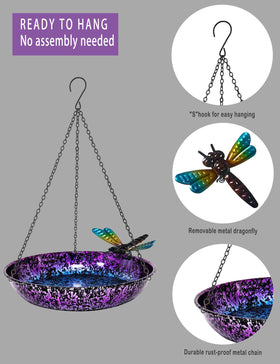 Keygift easy-install hanging bird bath for quick setup in any outdoor space.