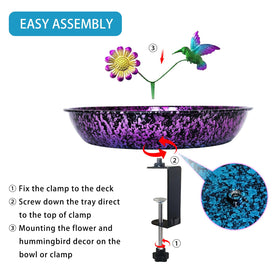 Keygift decorative flower and hummingbird add garden charm