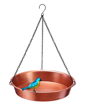 Keygift hanging bird bath 11.5 inch bowl attracts small garden birds.