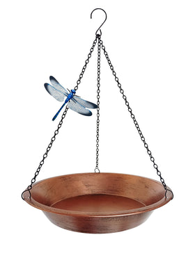 Keygift hanging bird bath antique copper bowl for outdoor water and birds