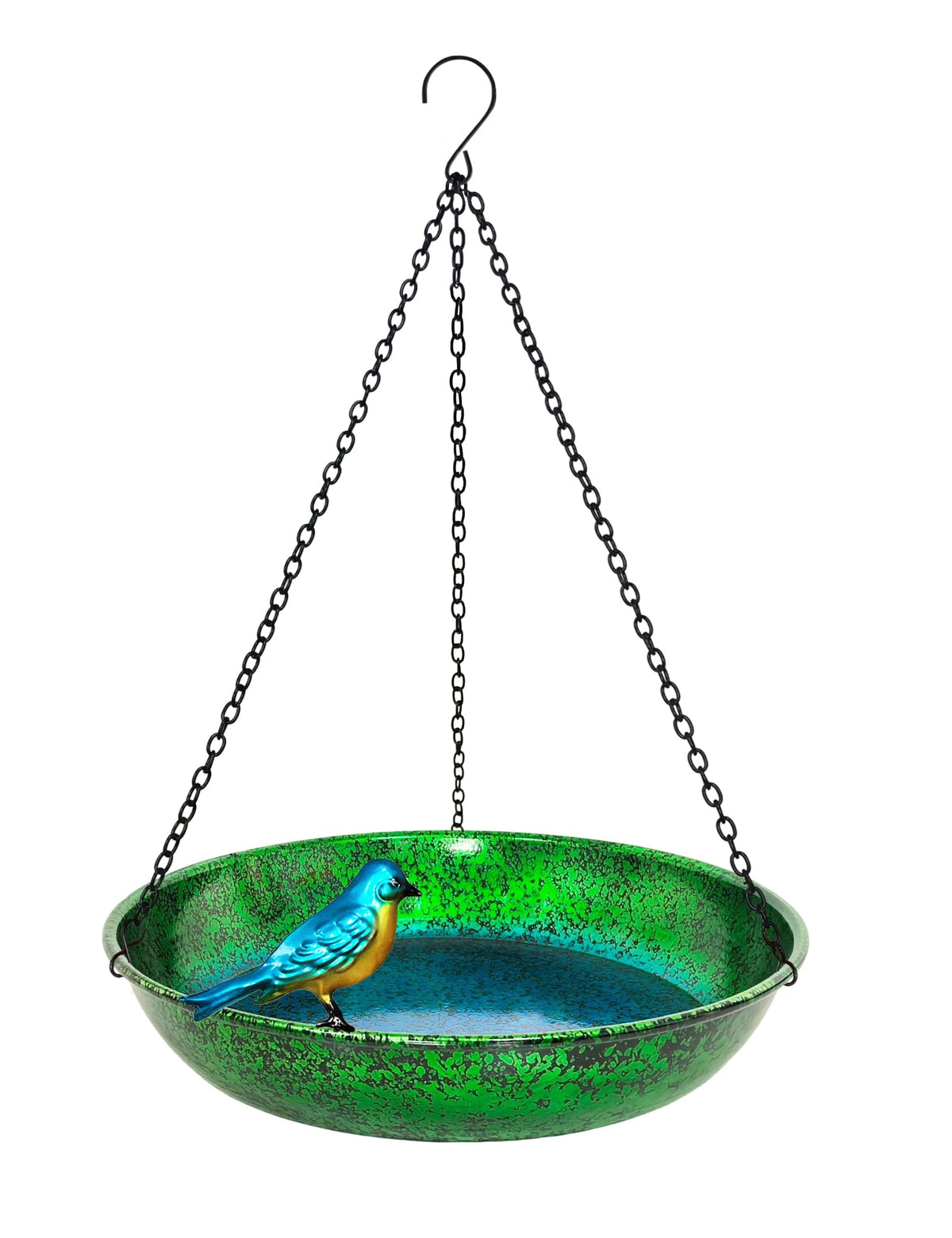 Keygift hanging bird bath green-blue bowl attracts small birds to your garden.