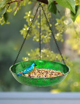 Keygift lightweight yet sturdy bird bath stays balanced when hung.