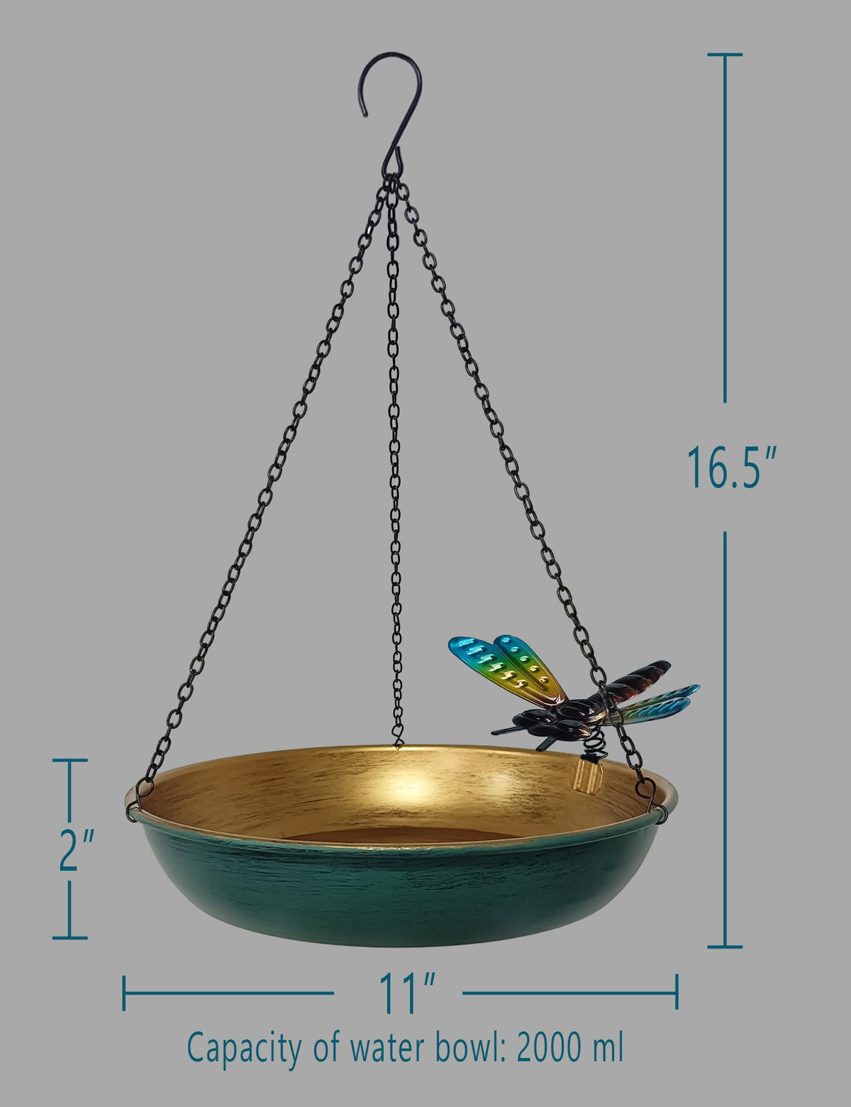 Keygift metal bowl 11-inch diameter provides ample water for local birds