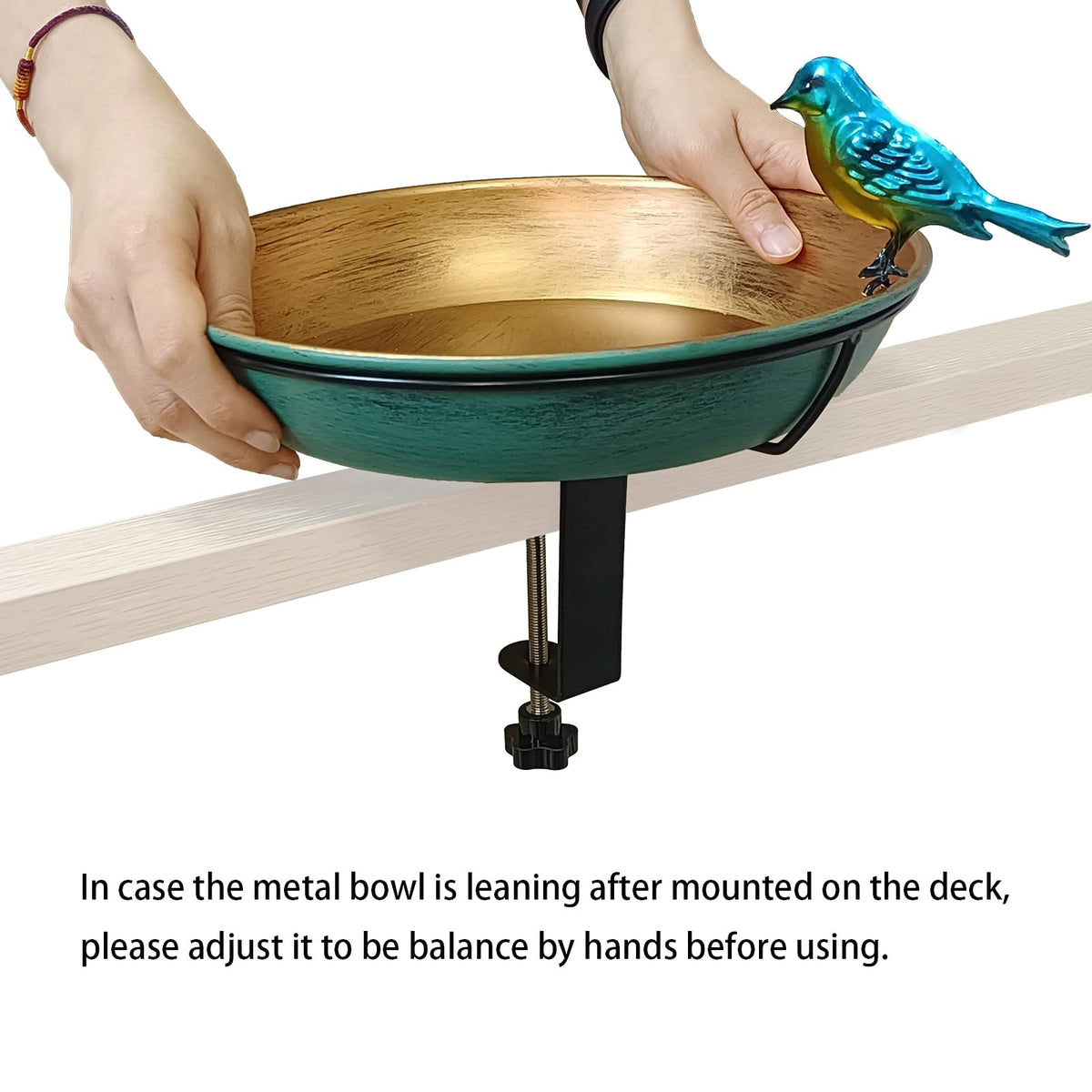 Keygift versatile setup serves as both a bird bath and seed feeder.