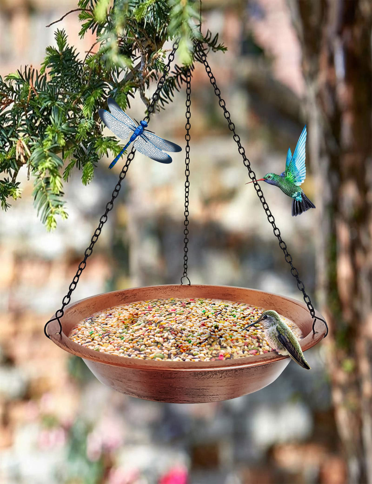 Keygift water and seed multipurpose bird bath for diverse visitors