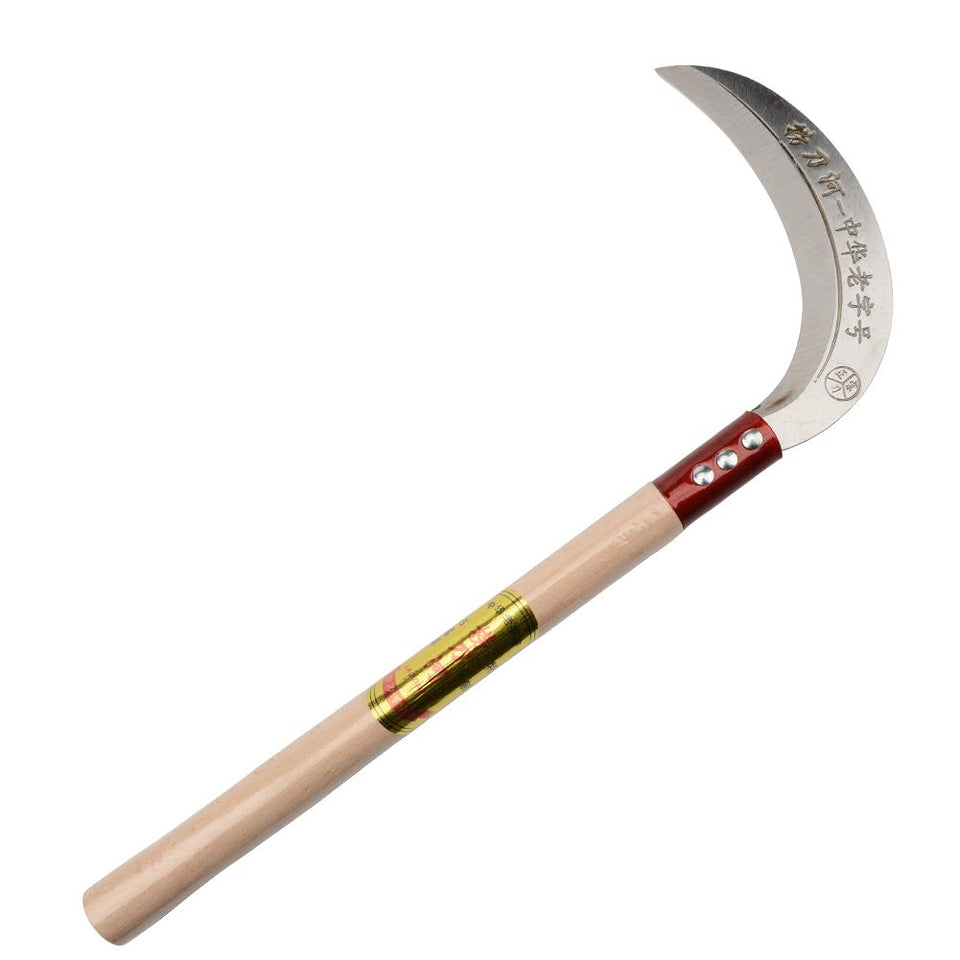 KEYI steel grass sickle blade close-up showing sharp edge for weed cutting