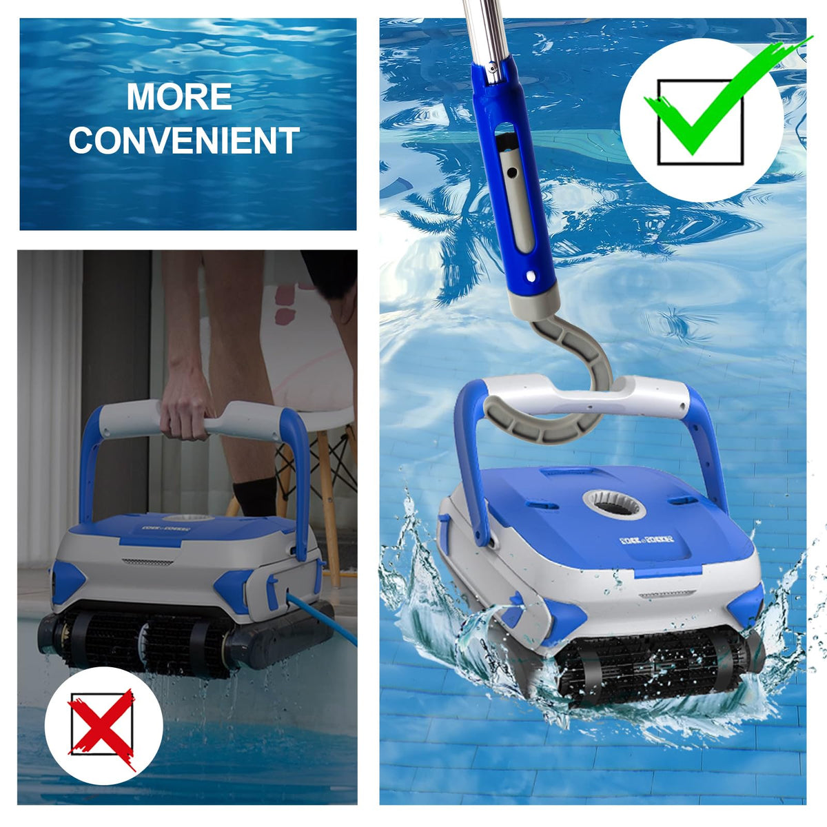 Keyrank Hook compact storage keeps your pool area organized after use.