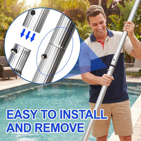 Keyrank hook for above-ground pools supports flexible cleaning setups