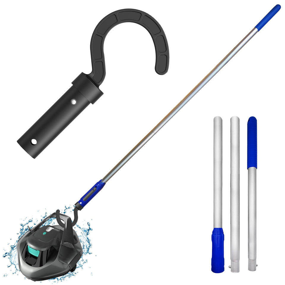 Keyrank hook for robotic pool cleaner with versatile attachment for pool maintenance