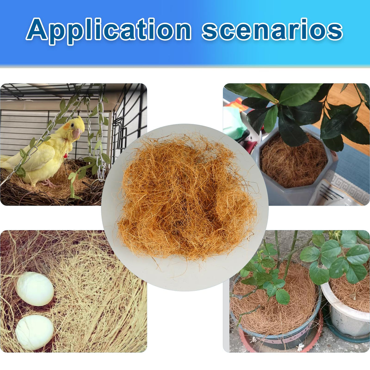 KFAREJGOAE bird nesting fiber suitable for parakeets and other birds.