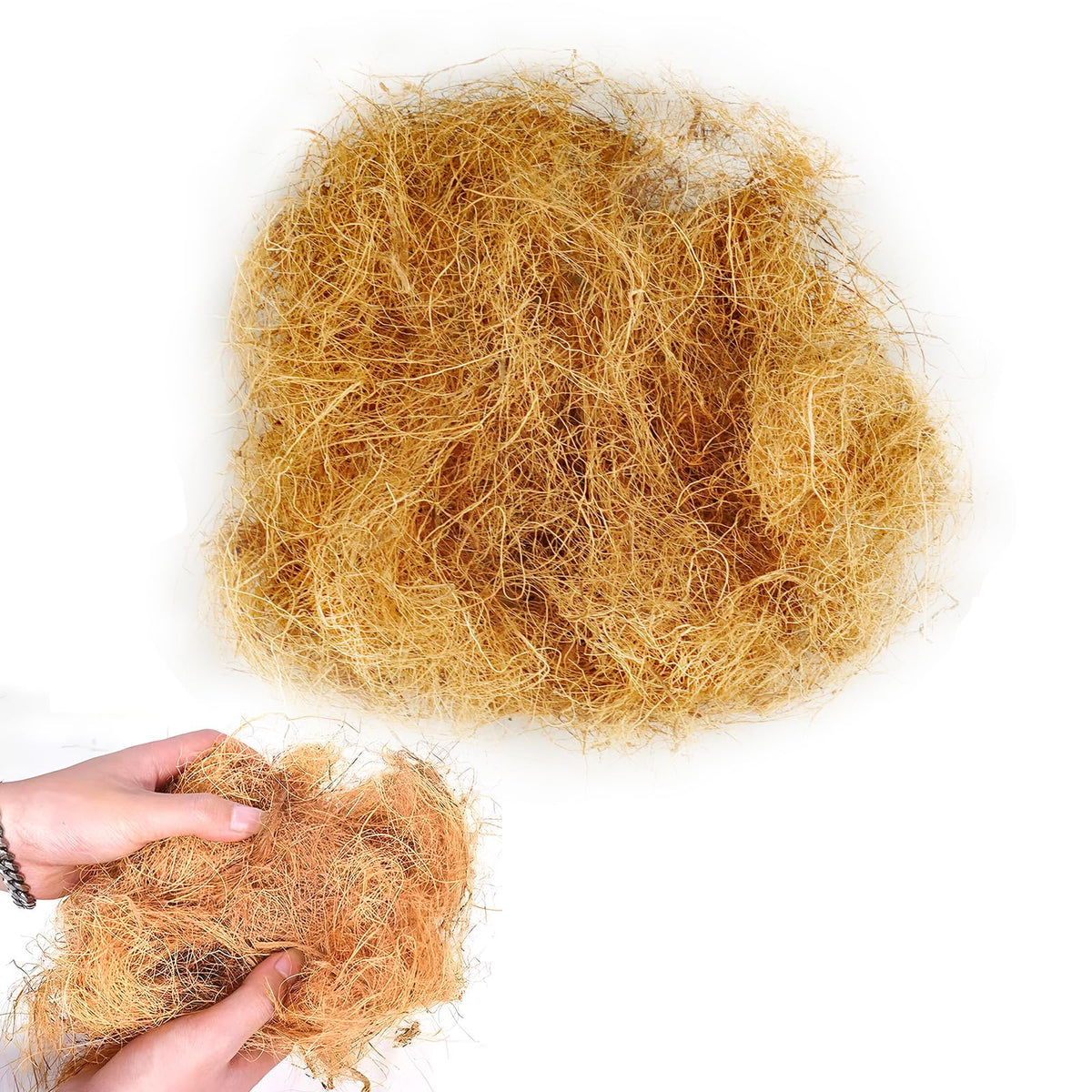 KFAREJGOAE coconut husk fiber mulch texture highlights natural, breathable orchid base.
