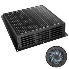Kfonla 25W solar panel powering energy-saving venting.