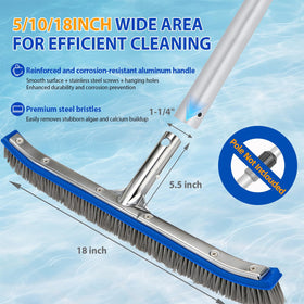 KGC 18-inch brush curved edge reaches corners for precise scrubbing.