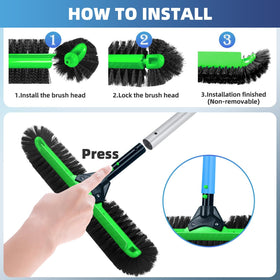 KGC brush's curved ends protect surfaces while scrubbing tight spaces.