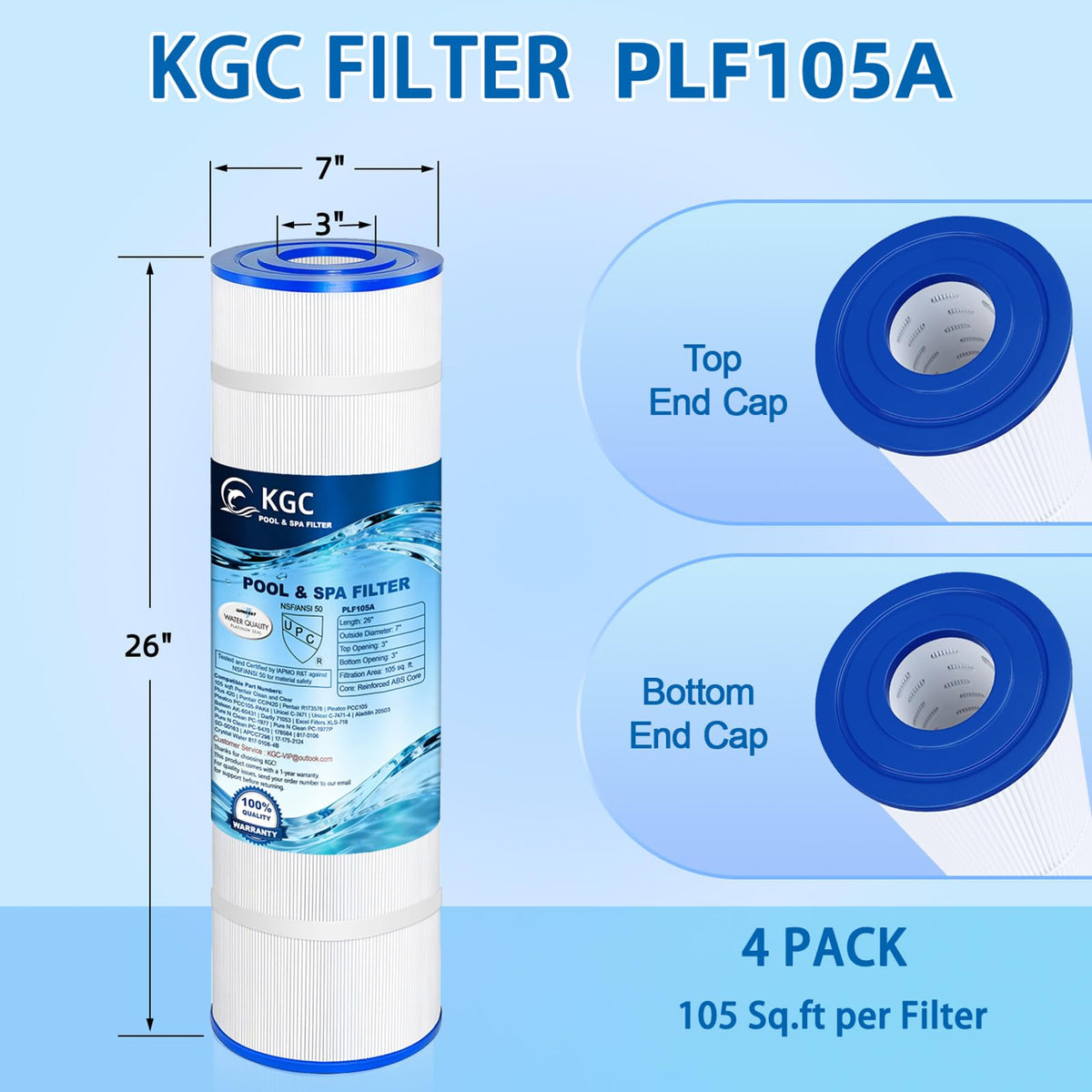 KGC CCP420 dirt and debris close-up demonstrates superior filtration area for longer run times.