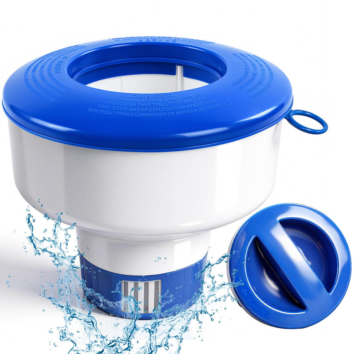 KGC floating chlorine tablet dispenser in pool for even chlorine release.