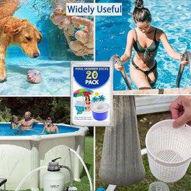 KGC skimmer basket with socks installed in an inground pool.