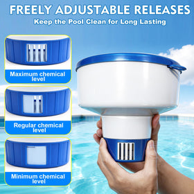 KGC stable floating dispenser keeps tablets evenly dispersed.