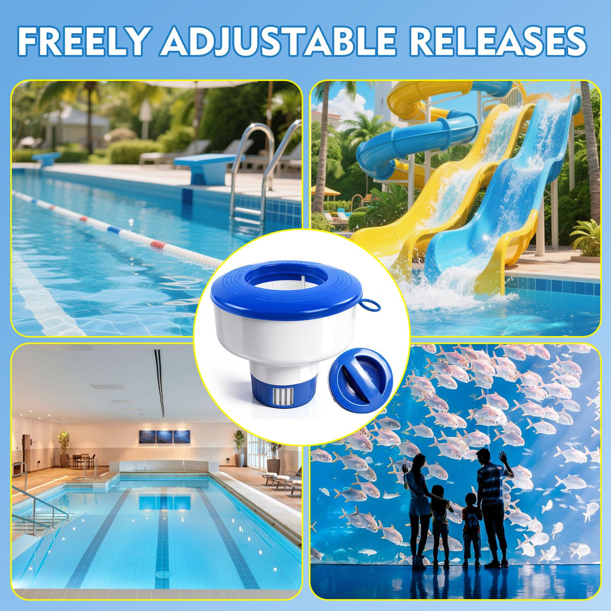 KGC compatibility with 1 inch and 3 inch tablets expands pool maintenance options.