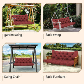 KGOSAUO 3-seater swing cushion for outdoor benches.