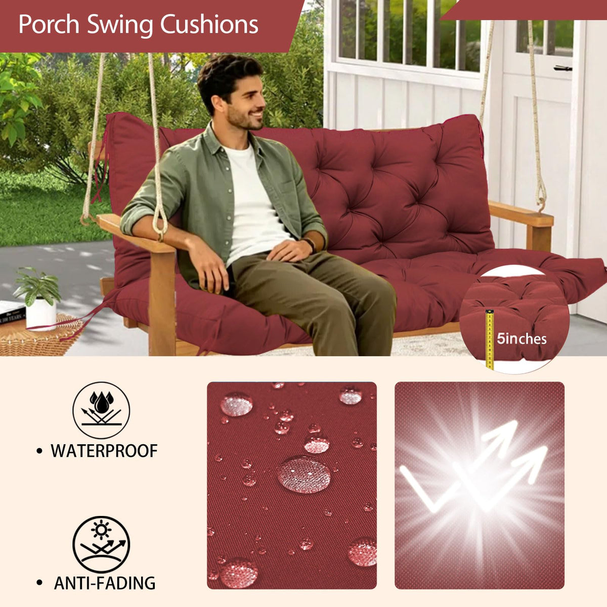 KGOSAUO waterproof fabric closeup shows breathable, fade-resistant material.