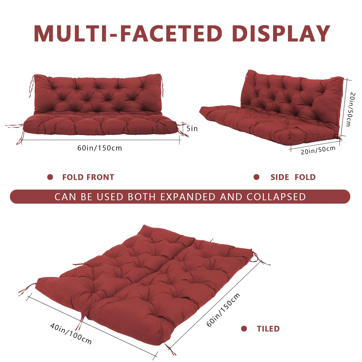 KGOSAUO wine-red cushion installed on porch for refreshed space.