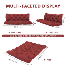 KGOSAUO wine-red cushion installed on porch for refreshed space.