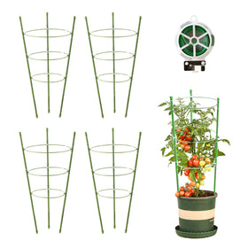 Kgozwon 4-pack tomato cage 18-inch height provides sturdy plant support.