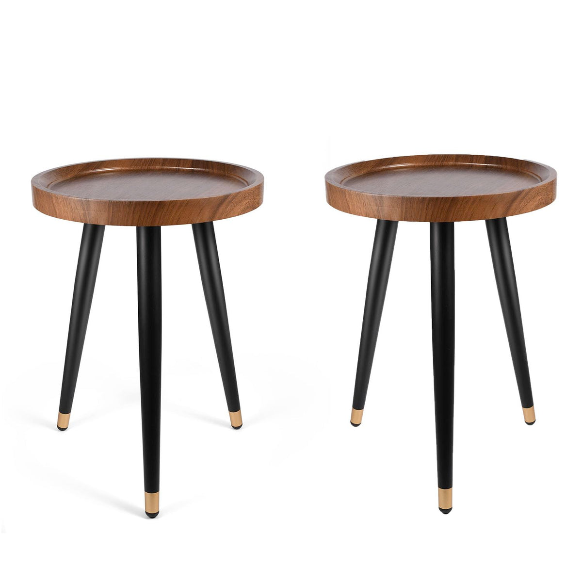 KGPLOME plant stand indoors with mid-century walnut wood elevating greenery.
