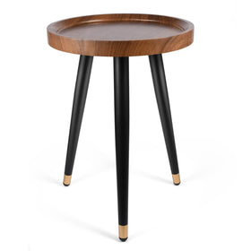 KGPLOME walnut round-top plant stand adds elegant greenery.